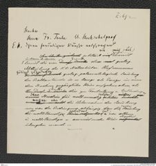 k.k. naturhistorisches Hofmuseum, Intendanzakten 1885-1896 (Hauer), Aktenzahl Z.692/1892, Seite 1